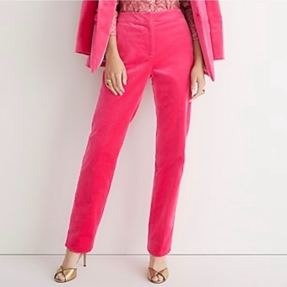 J. Crew Kate Straight Pink Velvet Pants Size 18